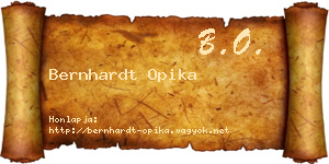 Bernhardt Opika névjegykártya